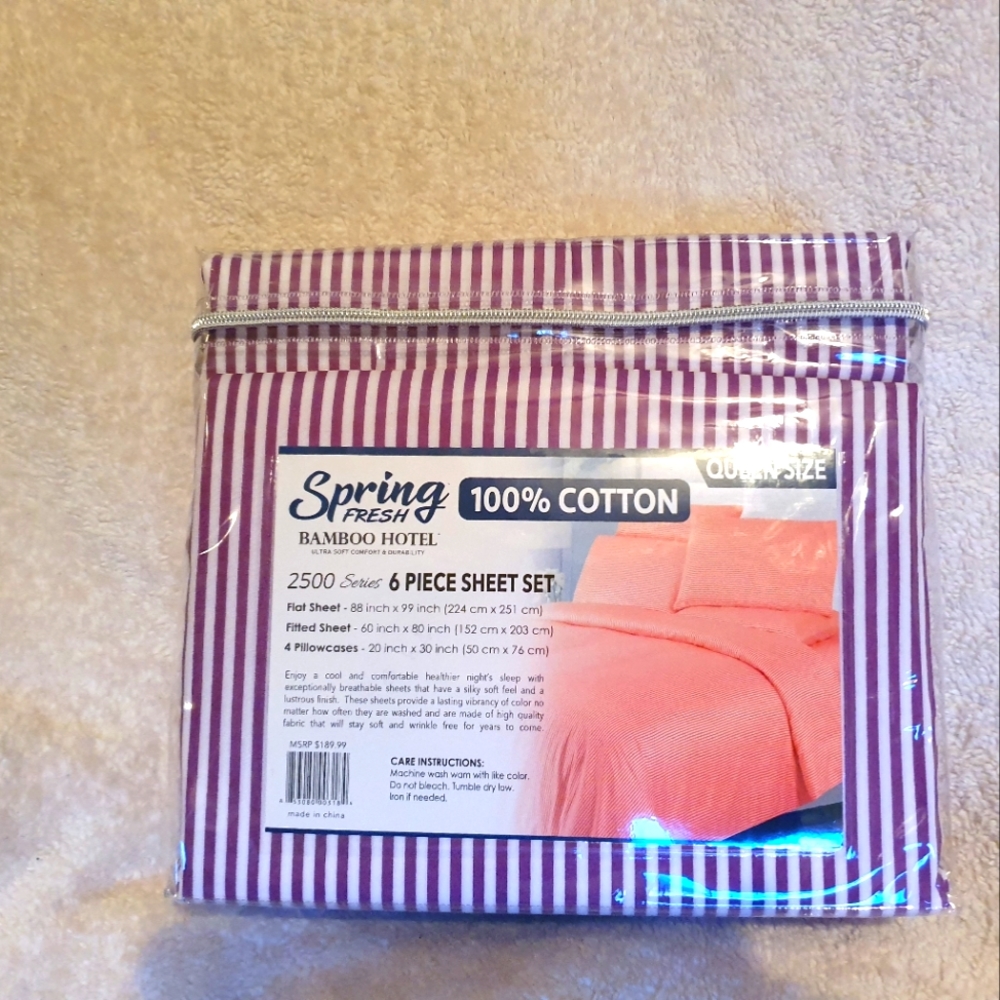 Spring Fresh Bamboo Hotel 2500 Series. Bedding set. Queen. Purple